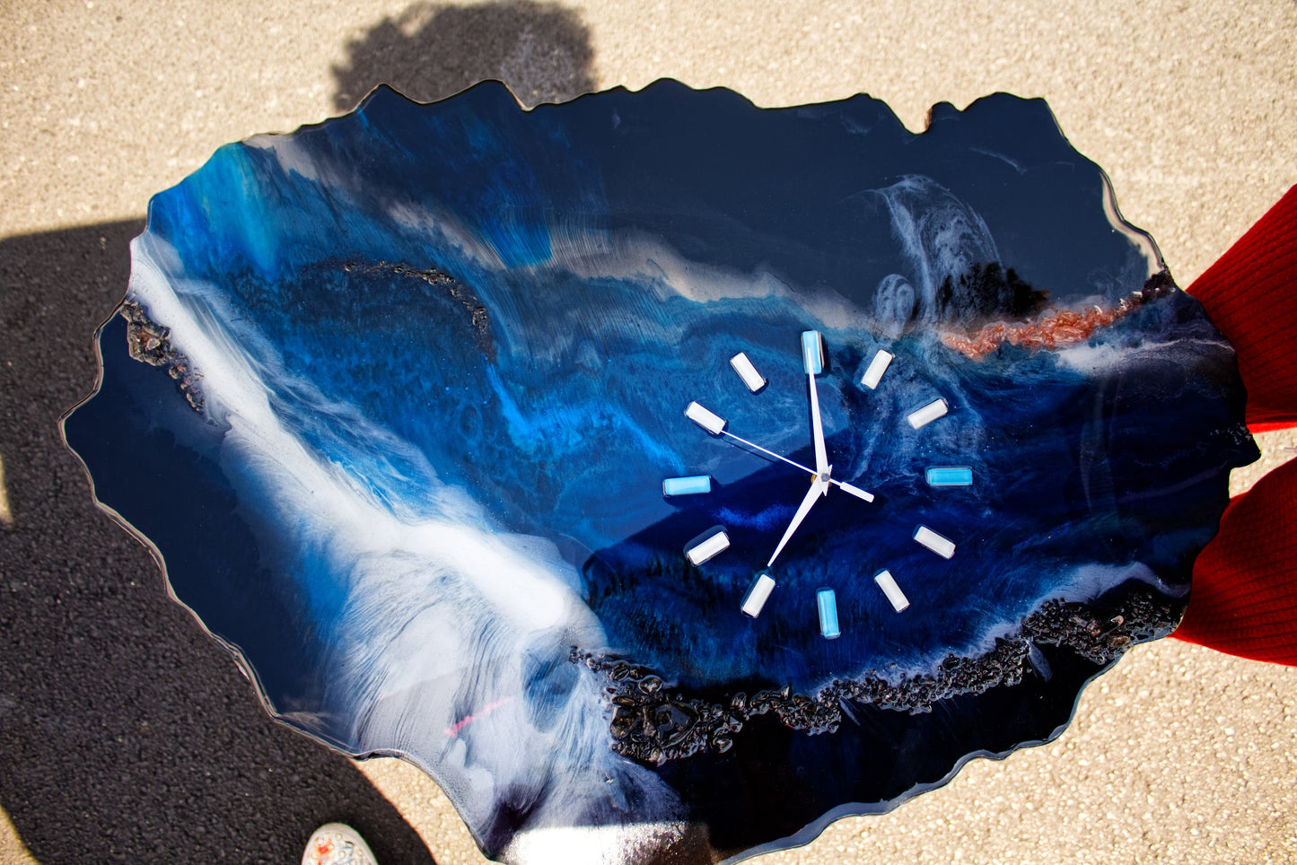 Deep Blue Geode Wall Clock